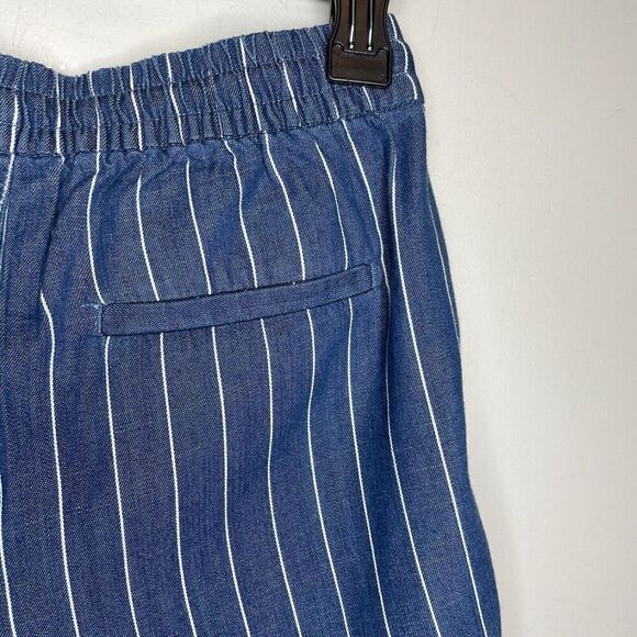 J.CREW Seaside Shorts Women XXS Indigo Stripe Pull-On Cotton Blend AV825 - Picture 9 of 16